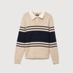 Pull manches longues en coton beige homme