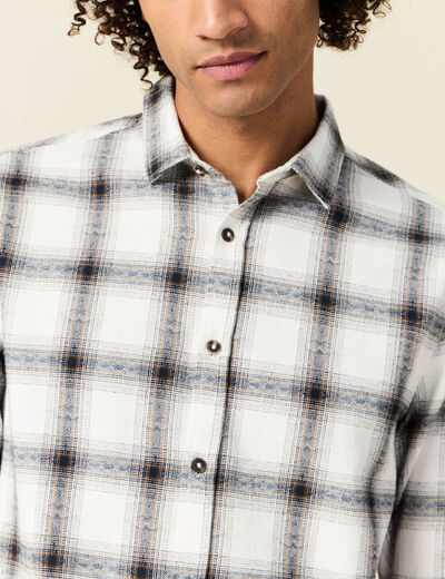 Chemise manches longues bleu marine homme