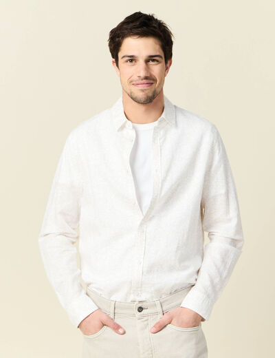 Chemise manches longues blanc homme