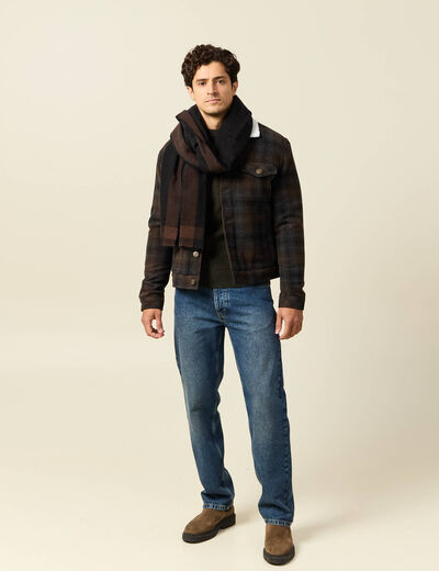 Pull col rond vert kaki homme