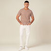 T-shirt manches courtes marron clair homme