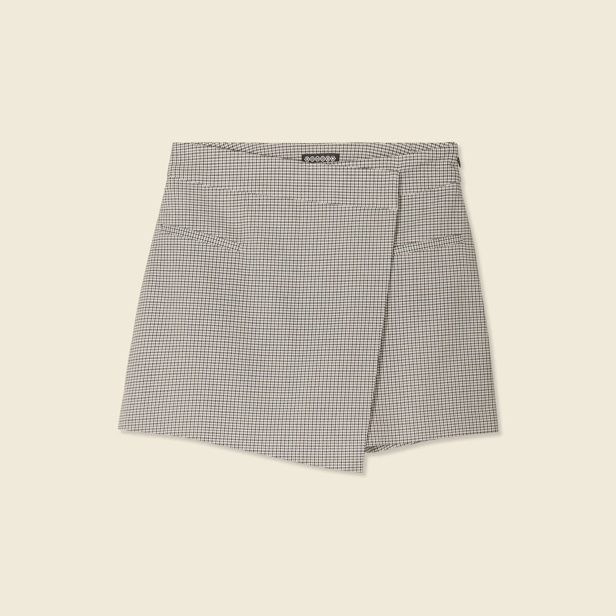 Jupe-short droite bleu marine femme