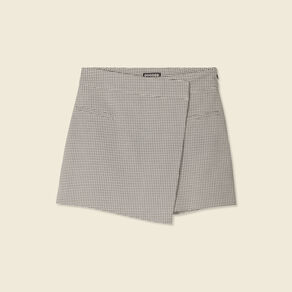 Jupe-short droite bleu marine femme