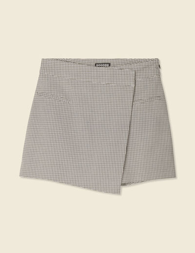 Jupe-short droite bleu marine femme