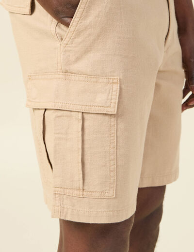 Bermuda cargo à coulisse beige homme