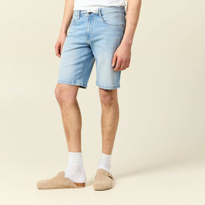 Bermuda confort ultra stretch denim bleach homme
