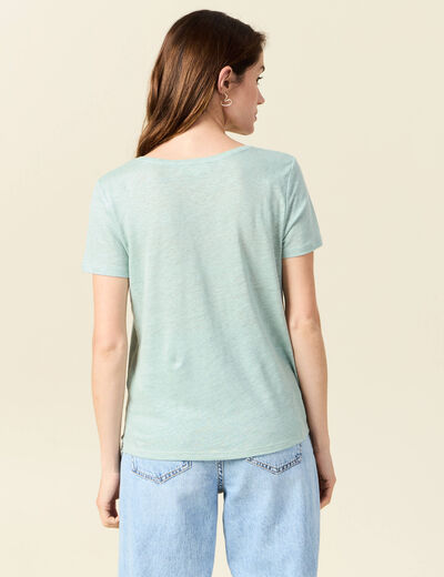 T-shirt éco-responsable vert pastel femme