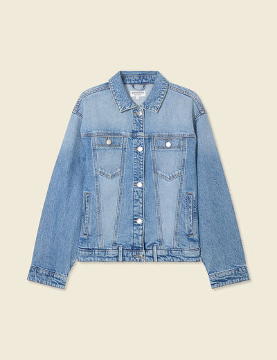 Veste oversize en jean denim used femme