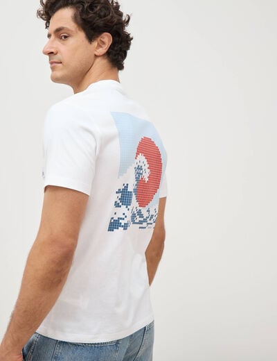 T-shirt droit en coton manches courtes blanc homme