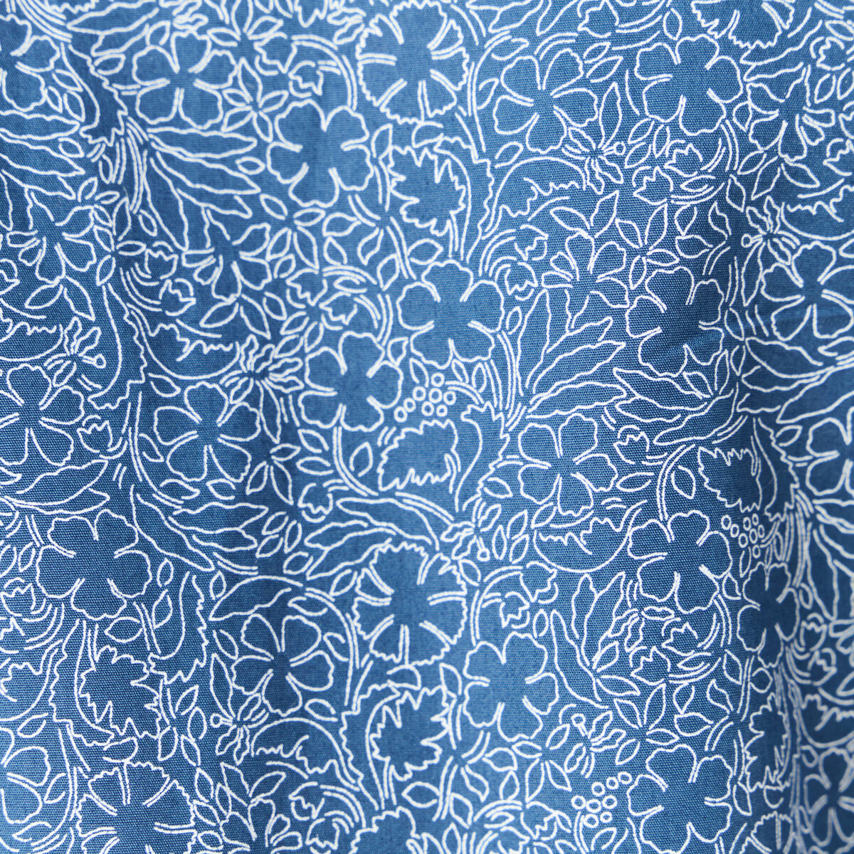 Chemise cintr&eacute;e en coton manches longues bleu marine homme