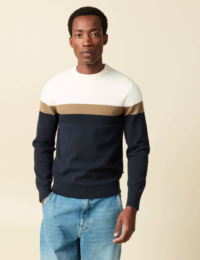 Pull manches longues ecru homme
