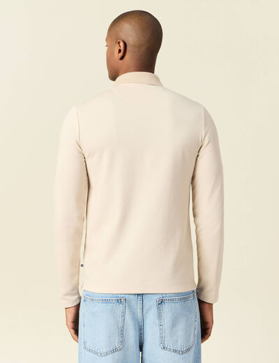 Polo manches longues sable homme