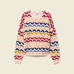 Pull col rond manches longues ecru femme