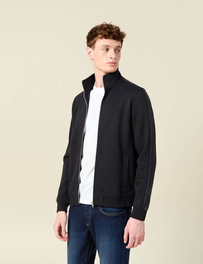 Gilet manches longues zippé noir homme
