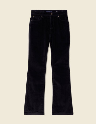 Pantalon bootcut velours noir femme