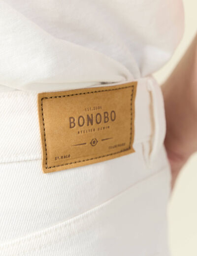 Jeans large relaxed denim blanc homme
