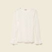 T-shirt ajust&eacute; court manches longues ecru femme