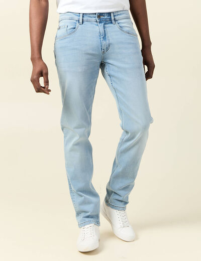 Jeans straight ultra stretch denim bleach homme