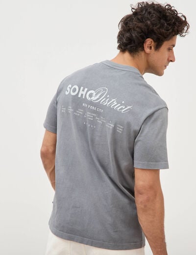 T-shirt en coton manches courtes gris homme