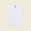 Chemise cintr&eacute;e en coton manches longues blanc homme