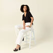 Blouse manches courtes noir femme