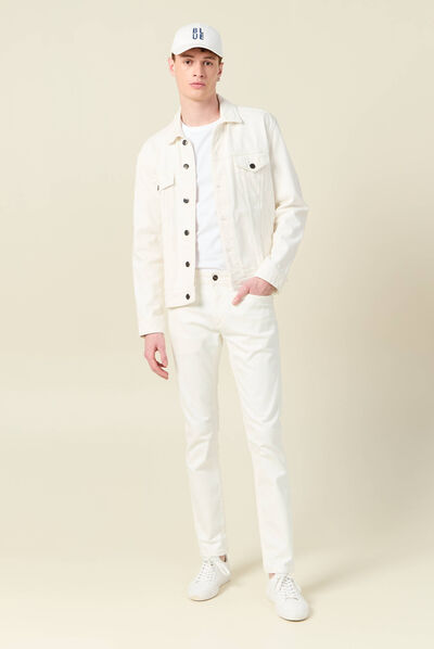 Jeans slim éco-responsable denim blanc homme