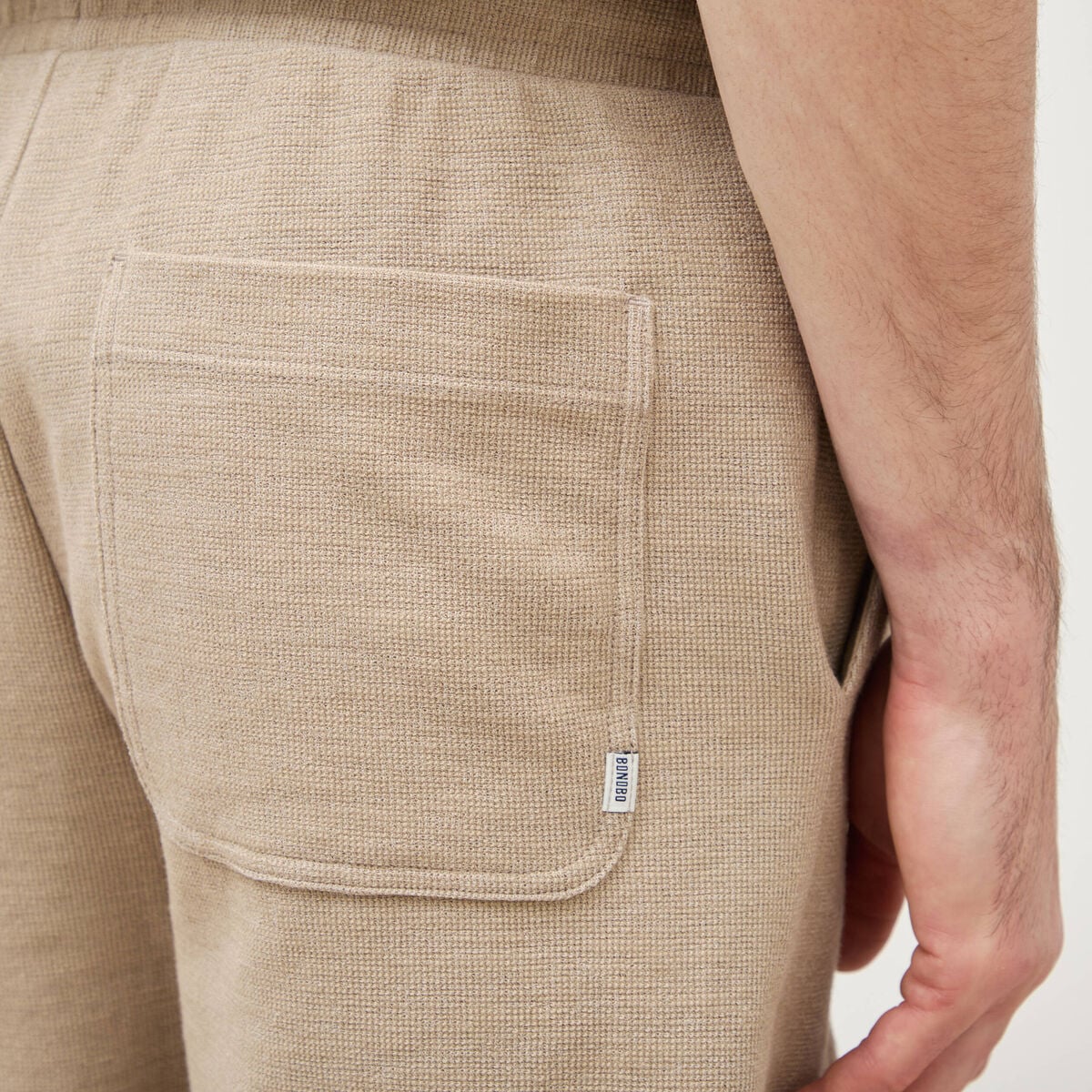 Short droit avec cordon beige homme