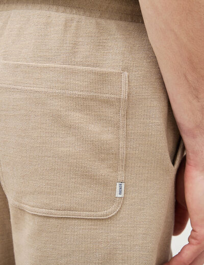 Short droit avec cordon beige homme
