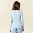 T-shirt manches longues avec laine bleu ciel femme