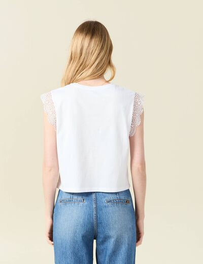 T-shirt manches courtes blanc femme