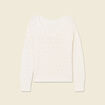Pull manches longues ajouré creme femme