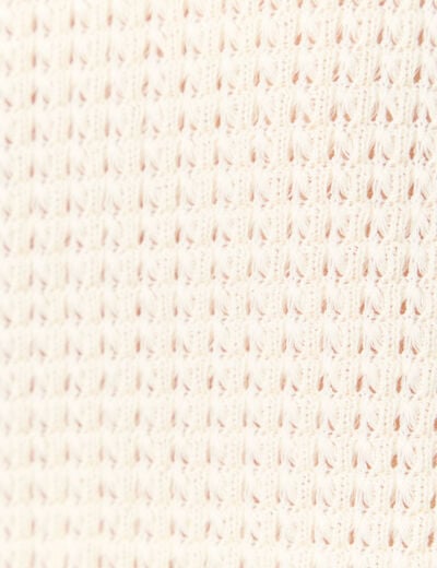 Polo manches courtes creme femme