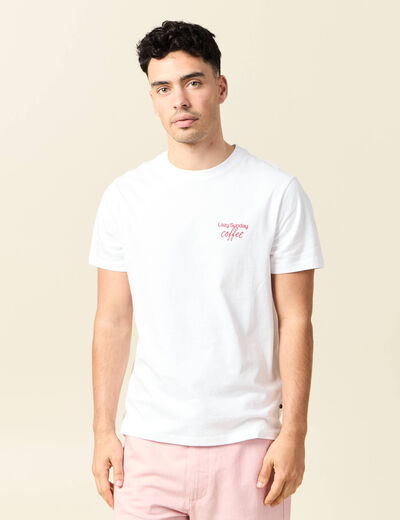 T-shirt manches courtes blanc homme