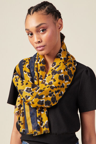 Foulard jaune moutarde femme