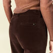Pantalon flare taille haute en velours marron fonc&eacute; femme