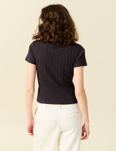 T-shirt manches courtes gris foncé femme