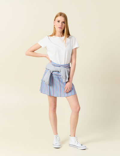 Jupe trapèze taille haute rouge femme