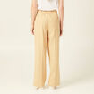 Pantalon city large à pinces beige femme