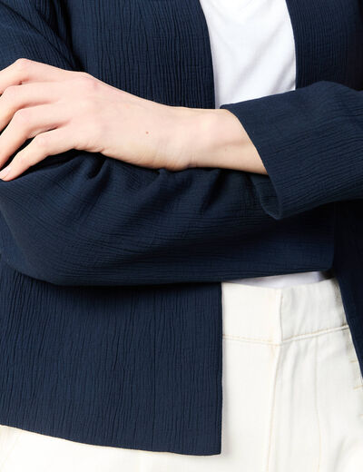 Veste esprit blazer fluide bleu marine femme