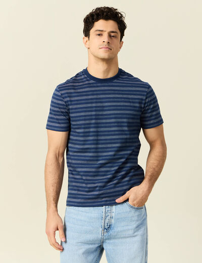 T-shirt manches courtes bleu marine homme