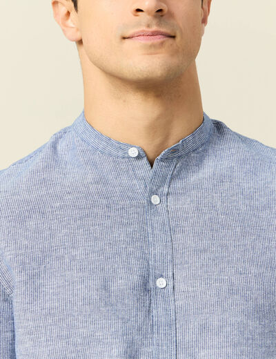 Chemise manches longues bleu gris homme