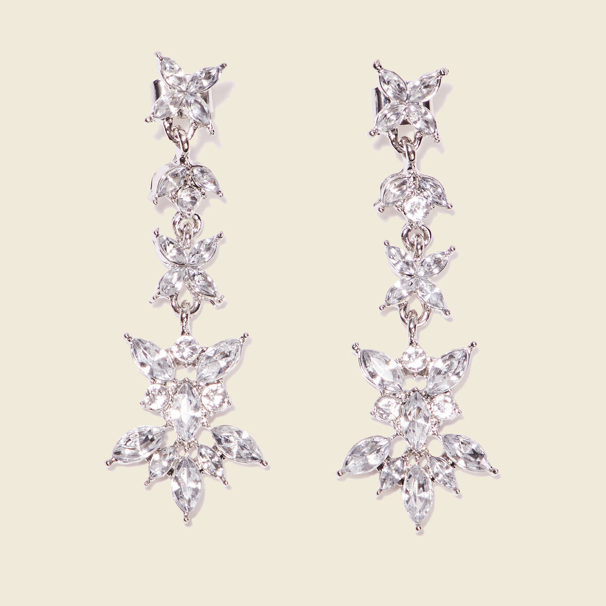 Boucles d'oreilles pendantes gris argent femme