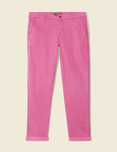 Pantalon chino Instinct rose framboise femme