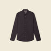 Chemise manches longues gris fonc&eacute; homme