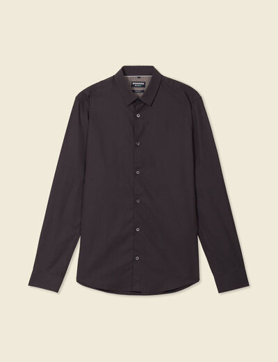 Chemise manches longues gris foncé homme