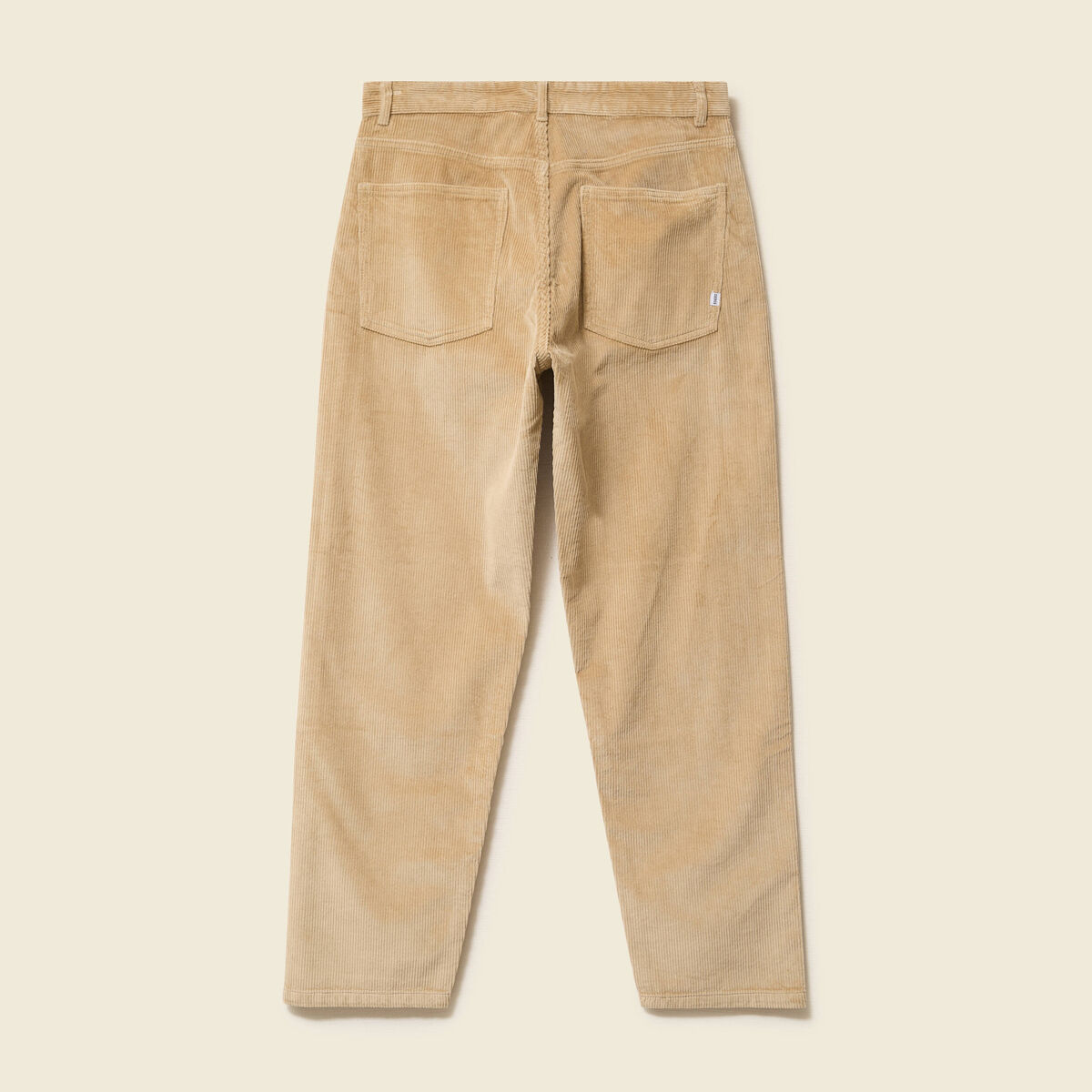 Pantalon droit en velours longueur 32 beige homme