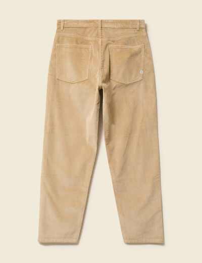 Pantalon droit en velours longueur 32 beige homme