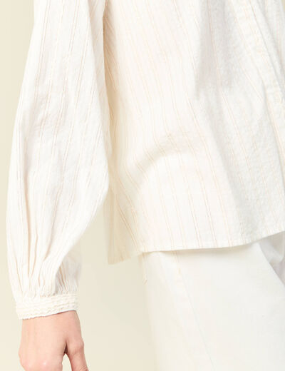 Blouse manches longues ecru femme