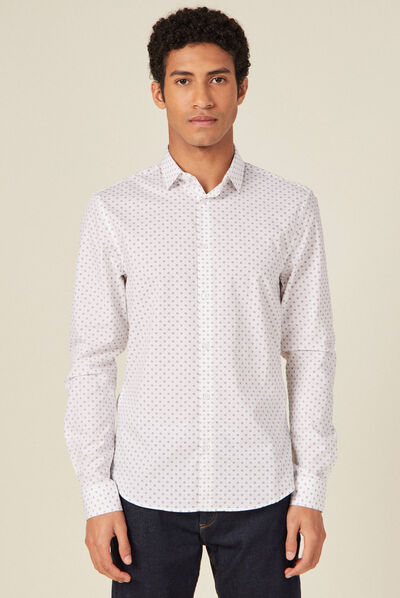 Chemise manches longues blanc homme