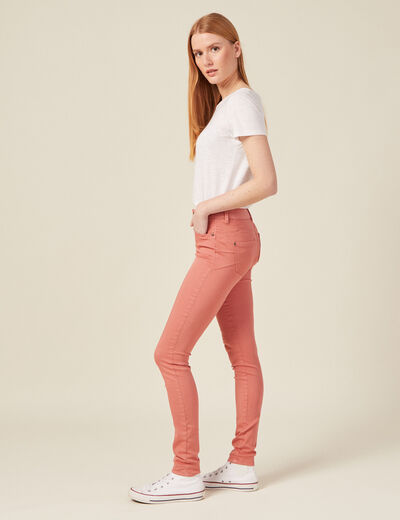 Pantalon Audrey - skinny push up rose poudrée femme